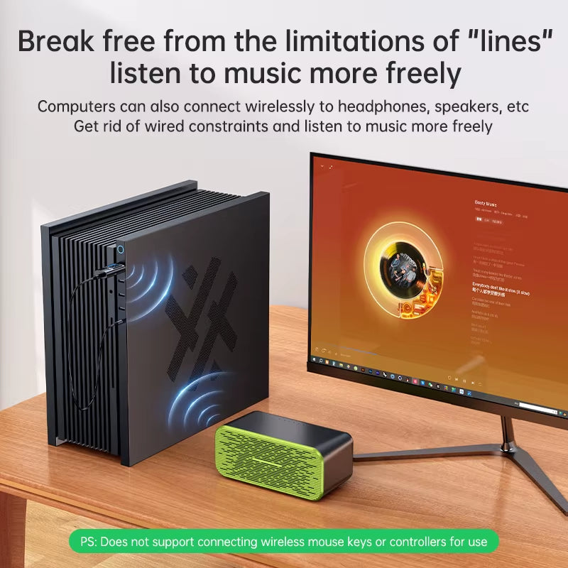 Bluetooth 5.4 Audio Receiver and Transmitter with AUX and USB Connectivity, LED Display, and TF Card Playback for Car, TV, Speakers, and PC