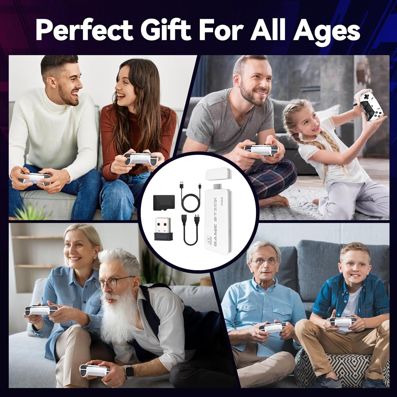 2025 Enhanced Retro Gaming Console: 4K HDMI Video Game System with Over 40,000 Games, 23 Emulators, and Dual 2.4G Controllers (128GB) - Plug and Play Design