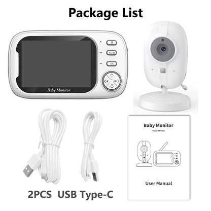 3.5-Inch Wireless Video Baby Monitor with Night Vision, Temperature Monitoring, and Two-Way Audio Communication