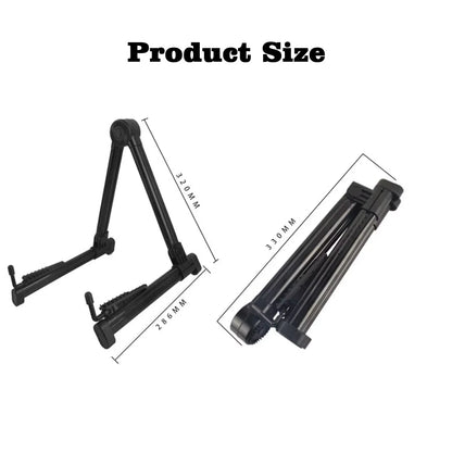 Portable Folding A-Frame Guitar Stand for Acoustic, Classical, Electric, Bass Guitars, Banjo, and Ukulele - Universal ABS Design