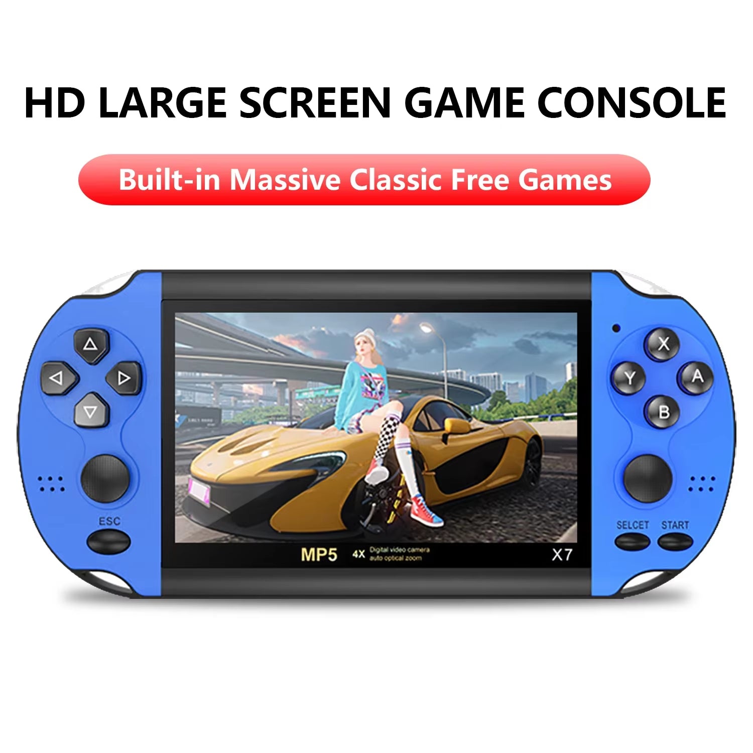 X7Plus Handheld Game Console with 5.1-Inch HD Screen, Portable Audio Video Player, Over 15,000 Built-In Classic Games