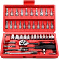 46-Piece Automotive Repair Combination Ratchet Wrench Tool Set for Vehicle Maintenance