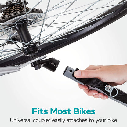 Quick-N-Ez Double Tow Behind Bike Trailer for Toddlers and Kids - Convertible Stroller and Jogger with 2-in-1 Canopy, Universal Bicycle Coupler, Folding Frame, Available in Multiple Colors