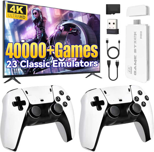 2025 Enhanced Retro Gaming Console: 4K HDMI Video Game System with Over 40,000 Games, 23 Emulators, and Dual 2.4G Controllers (128GB) - Plug and Play Design