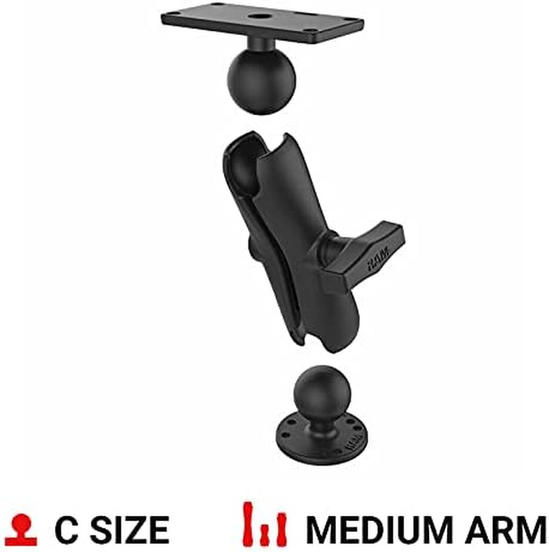 Drill-Down Double GPS Ball Mount for Humminbird Helix 7 with Medium Arm - Model RAM-202-24-202U
