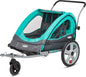 Quick-N-Ez Double Tow Behind Bike Trailer for Toddlers and Kids - Convertible Stroller and Jogger with 2-in-1 Canopy, Universal Bicycle Coupler, Folding Frame, Available in Multiple Colors