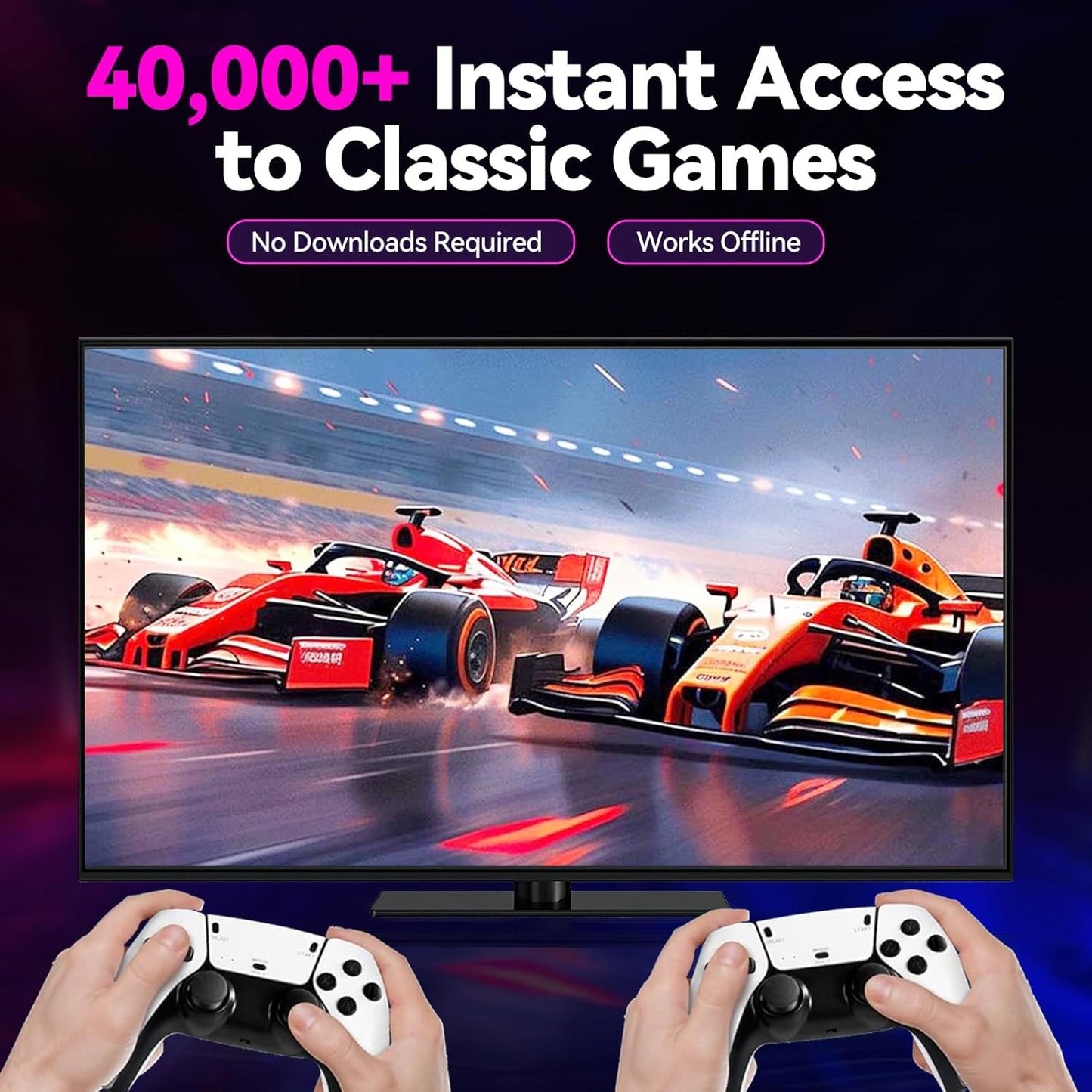 2025 Enhanced Retro Gaming Console: 4K HDMI Video Game System with Over 40,000 Games, 23 Emulators, and Dual 2.4G Controllers (128GB) - Plug and Play Design