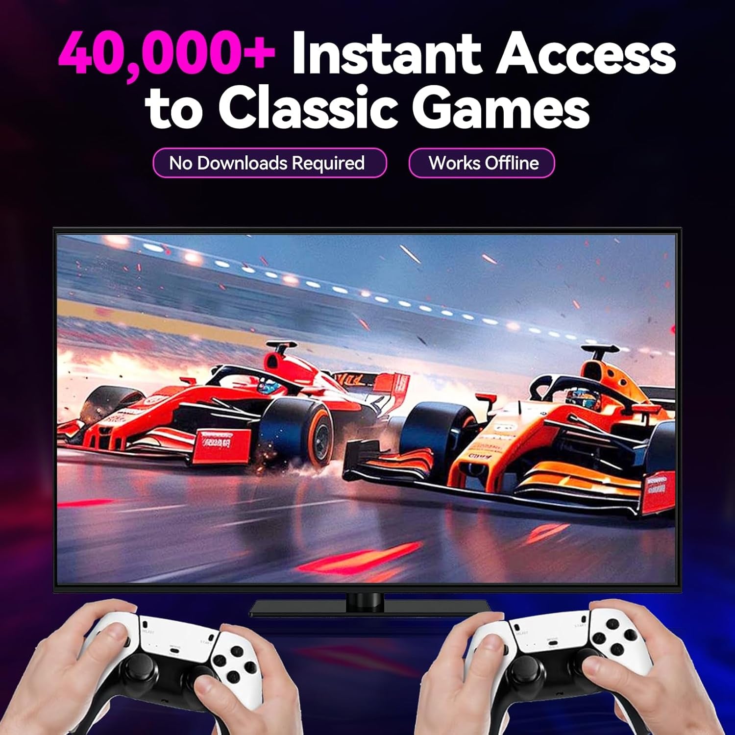 2025 Enhanced Retro Gaming Console: 4K HDMI Video Game System with Over 40,000 Games, 23 Emulators, and Dual 2.4G Controllers (128GB) - Plug and Play Design