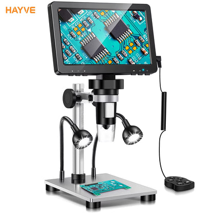 7-Inch Digital Microscope with 1200X Zoom and 12MP HD Camera for Soldering and Phone Repair Applications