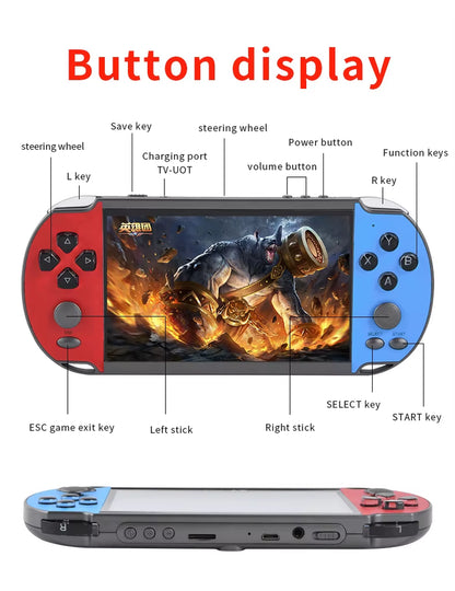 X7Plus Handheld Game Console with 5.1-Inch HD Screen, Portable Audio Video Player, Over 15,000 Built-In Classic Games