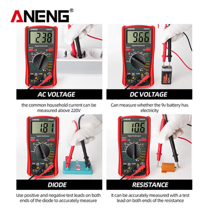 DM850 Professional Digital Multimeter with Automatic 1999 Counts for AC/DC Voltage, Ohm, and Current Measurement
