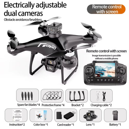 E55 Brushless Drone with 8K HD Dual Camera, Aerial Photography, Screen Control, Optical Flow Positioning, and Obstacle Avoidance
