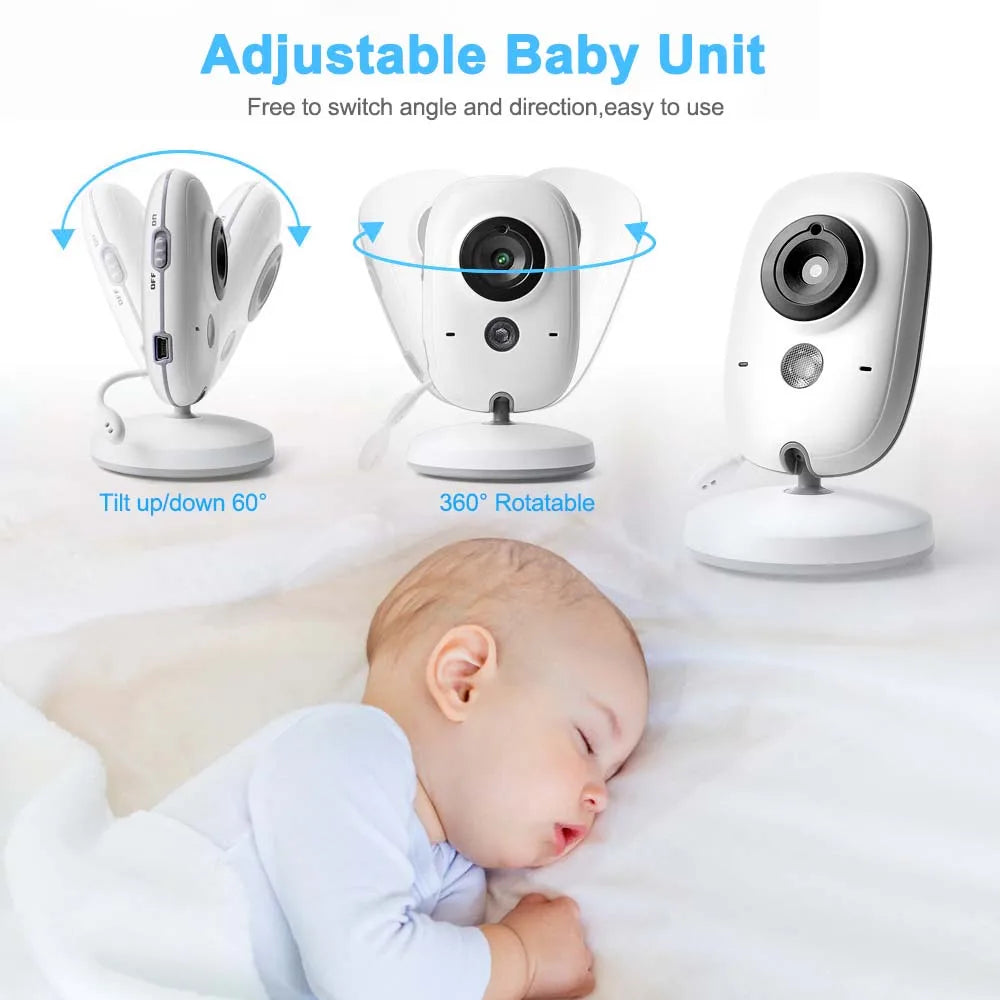 3.5-Inch Video Baby Monitor with Night Vision, 2.4G Two-Way Audio, and Temperature Monitoring