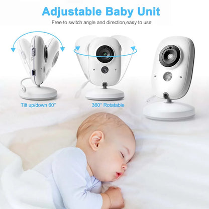 3.5-Inch Video Baby Monitor with Night Vision, 2.4G Two-Way Audio, and Temperature Monitoring