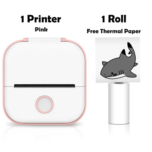 T02 Portable Photo Printer with Wireless Connection, 53mm Thermal Sticker Labels, No Ink Required, Long Battery Life