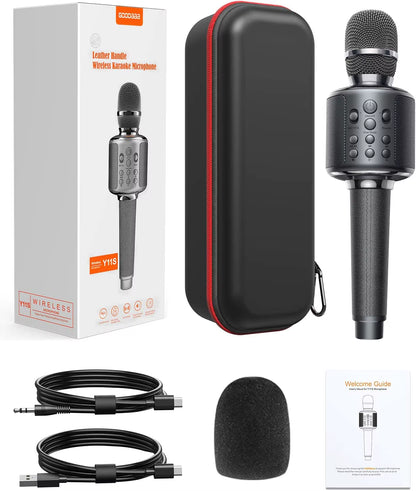 Bluetooth Wireless Karaoke Microphone - Portable Singing Machine with Duet Functionality for Recording, Playback, and Reverb - Ideal Gift for Adults and Children for Home KTV Use