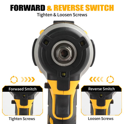 DCF850 20V Cordless Impact Wrench with Lithium-Ion Battery and High Torque Performance