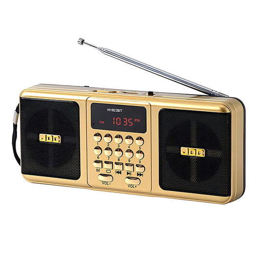Portable Bluetooth-Compatible Stereo FM Radio Wireless Speaker with USB and TF Card Playback, Rechargeable Battery, and FM Receiver