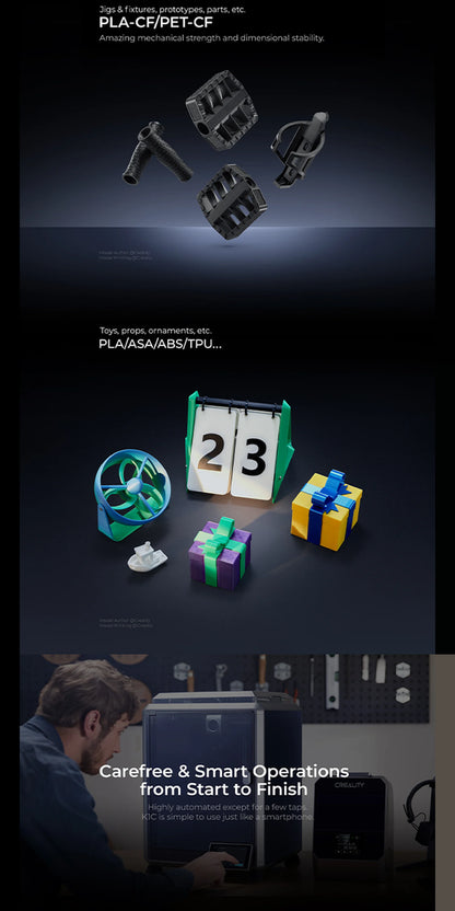 K1C 3D Printer - 600Mm/S Printing, 220X220X250Mm Build Volume, 300°C High-Temp Nozzle, Carbon Fiber Filament Support