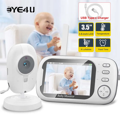 3.5-Inch Video Baby Monitor with Night Vision, 2.4G Two-Way Audio, and Temperature Monitoring
