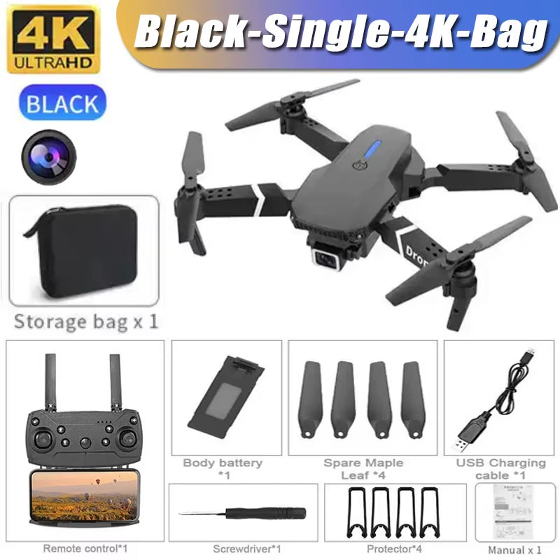 Professional E88 Drone with 4K Wide-Angle HD Camera, Wifi FPV, Height Hold, and Foldable Design - Ideal for Children and Hobbyists