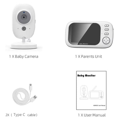 3.5-Inch Video Baby Monitor with Night Vision, 2.4G Two-Way Audio, and Temperature Monitoring