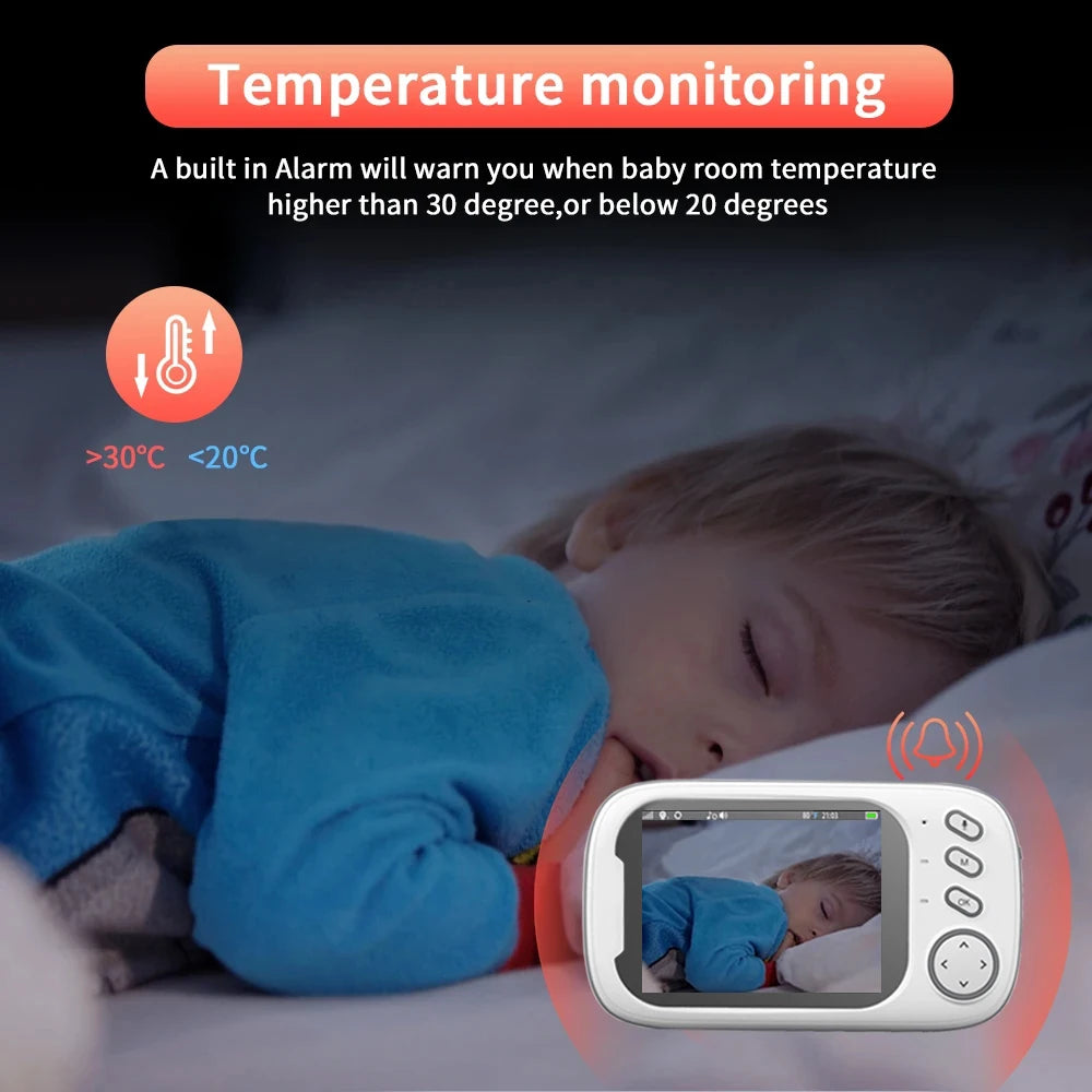3.5-Inch Wireless Video Baby Monitor with Night Vision, Temperature Monitoring, and Two-Way Audio Communication