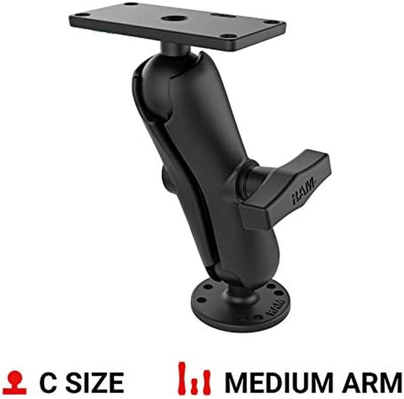 Drill-Down Double GPS Ball Mount for Humminbird Helix 7 with Medium Arm - Model RAM-202-24-202U