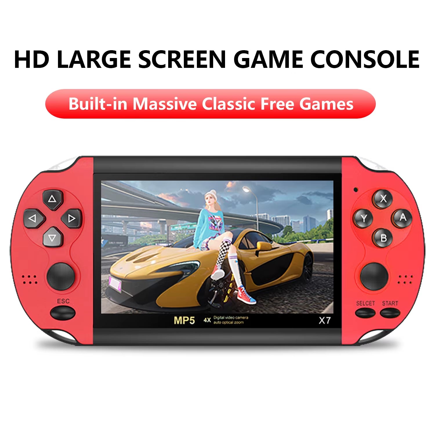 X7Plus Handheld Game Console with 5.1-Inch HD Screen, Portable Audio Video Player, Over 15,000 Built-In Classic Games