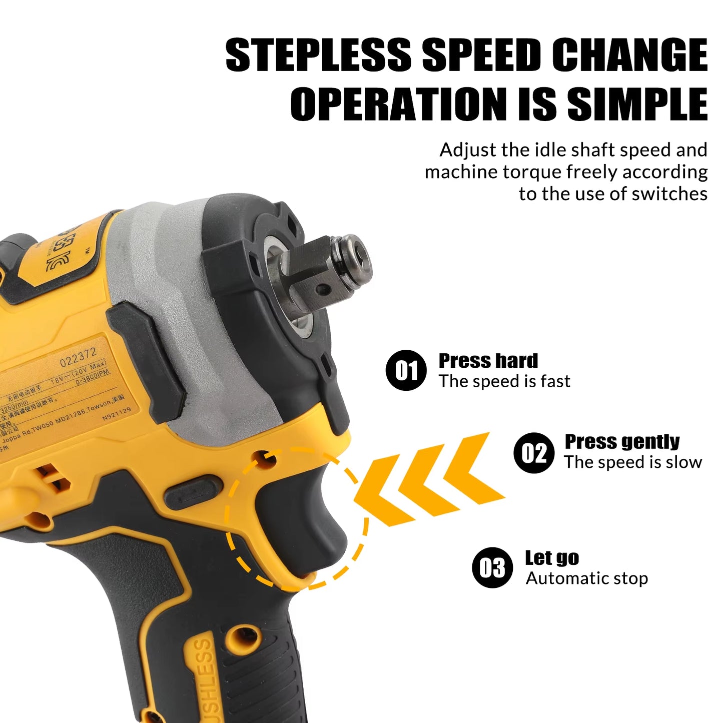 DCF850 20V Cordless Impact Wrench with Lithium-Ion Battery and High Torque Performance