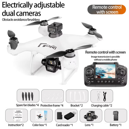 E55 Brushless Drone with 8K HD Dual Camera, Aerial Photography, Screen Control, Optical Flow Positioning, and Obstacle Avoidance
