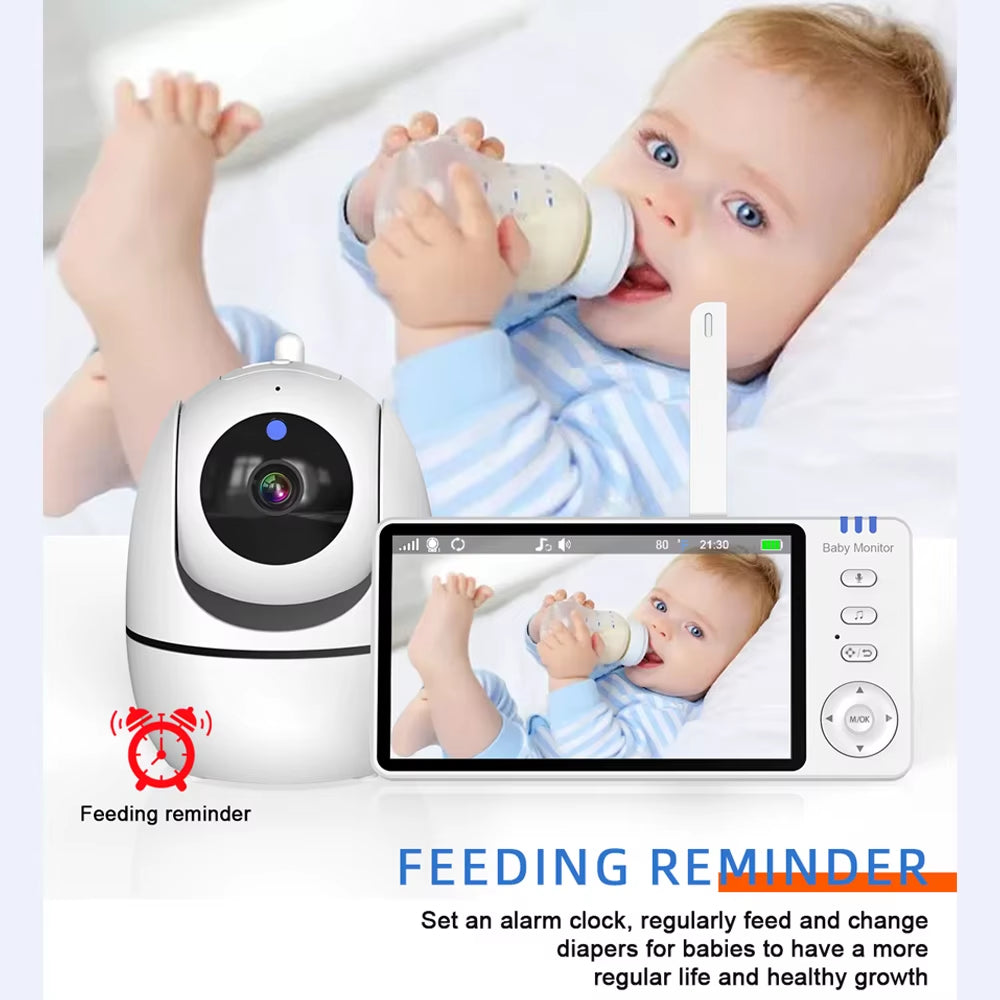5-Inch Wireless Video Baby Monitor with Pan-Tilt Camera, Two-Way Audio, Night Vision, VOX Function, and USB Charging