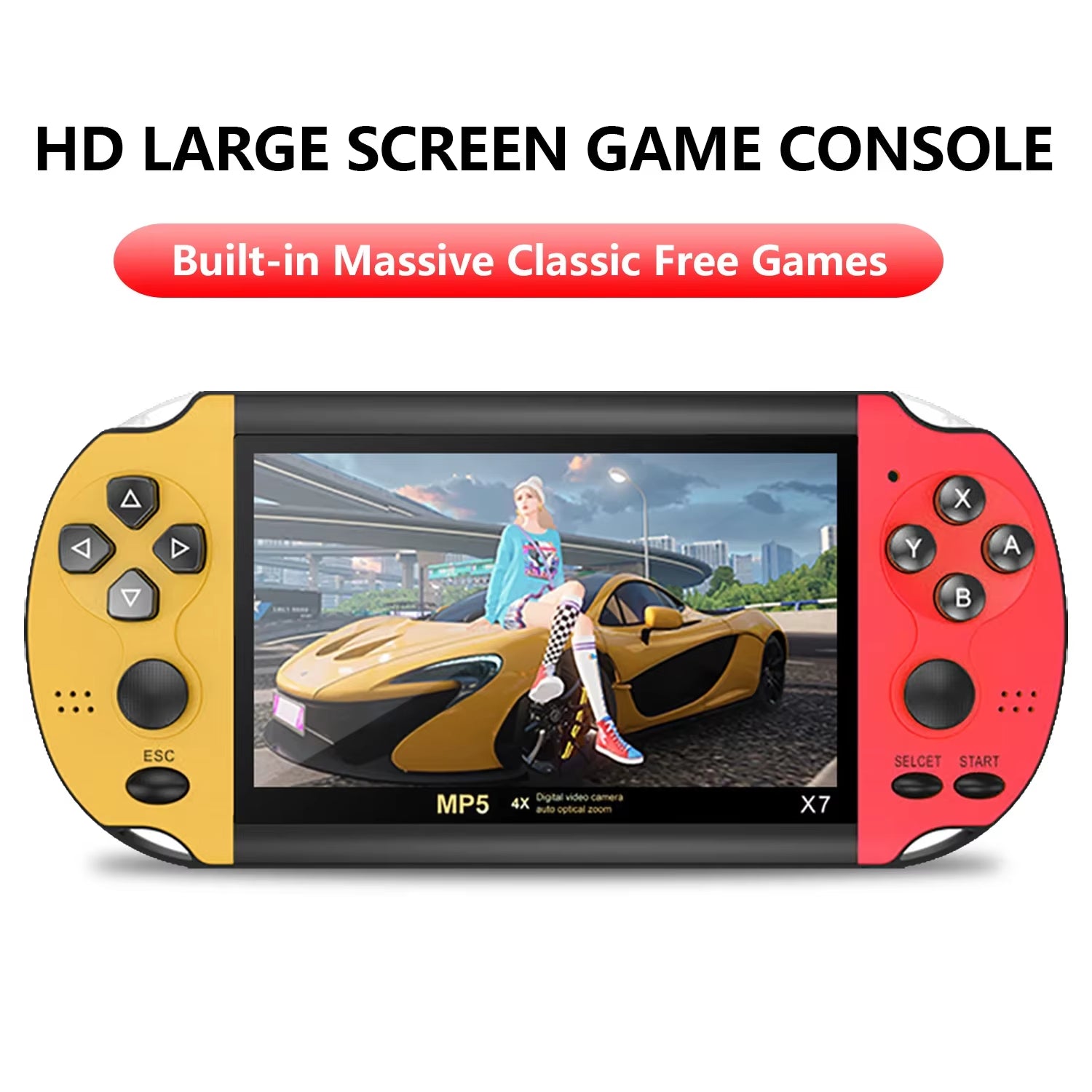 X7Plus Handheld Game Console with 5.1-Inch HD Screen, Portable Audio Video Player, Over 15,000 Built-In Classic Games