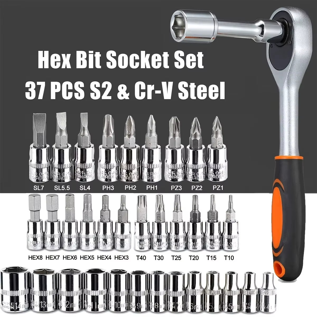 46-Piece Automotive Repair Combination Ratchet Wrench Tool Set for Vehicle Maintenance