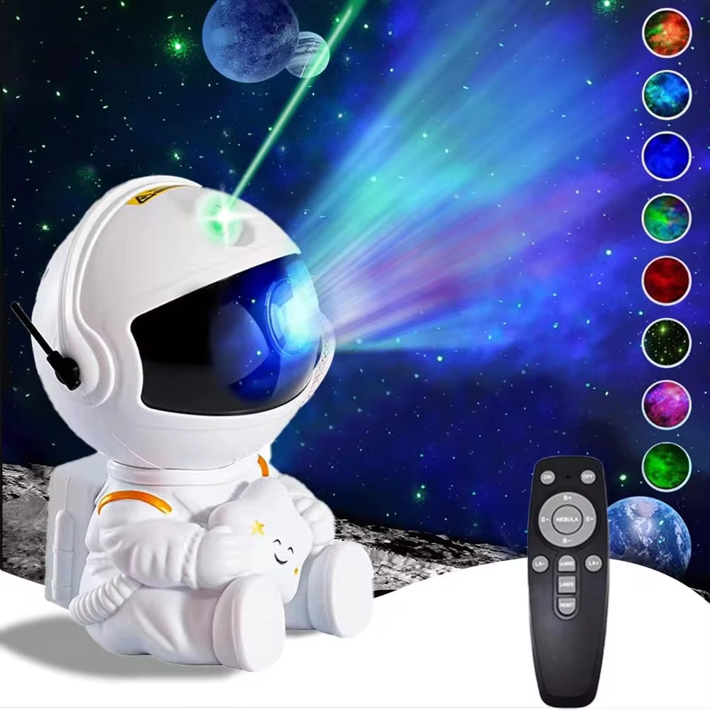 Galaxy Star Projector Night Light - Astronaut-Themed LED Lamp for Bedroom Decor and Children's Gifts
