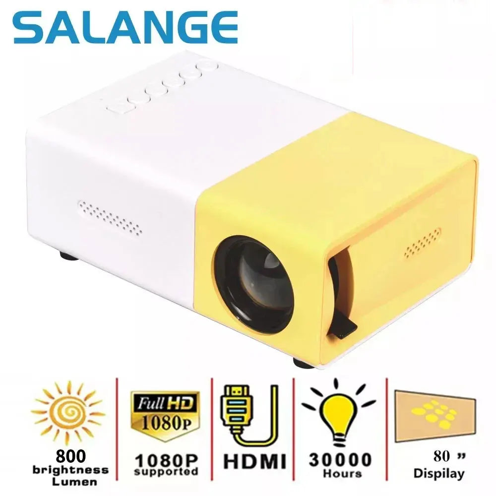 YG300 Pro Mini Projector - Portable LED Beamer with 1080P Full HD Support, HDMI, USB, and Audio Output