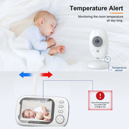 3.5-Inch Video Baby Monitor with Night Vision, 2.4G Two-Way Audio, and Temperature Monitoring