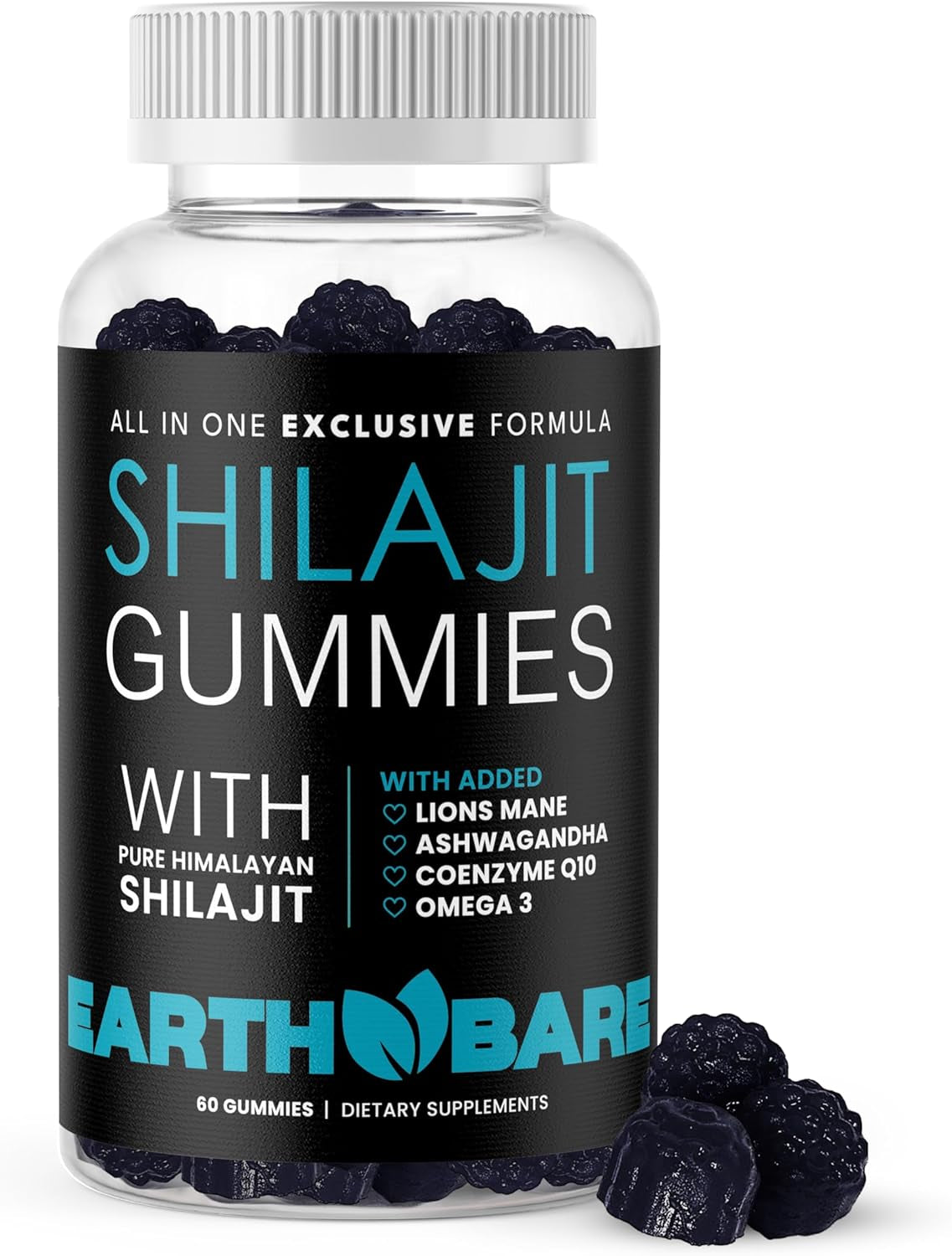 Himalayan Shilajit with Lion’S Mane, Ashwagandha, Coq10, and Omega-3 – Premium Exclusive Gummies for Energy, Focus, and Wellness - 60 Count