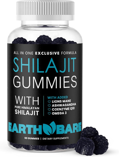 Himalayan Shilajit with Lion’S Mane, Ashwagandha, Coq10, and Omega-3 – Premium Exclusive Gummies for Energy, Focus, and Wellness - 60 Count
