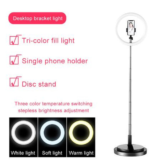 Portable LED Selfie Ring Light for YouTube, Vlogging, and Live Photography