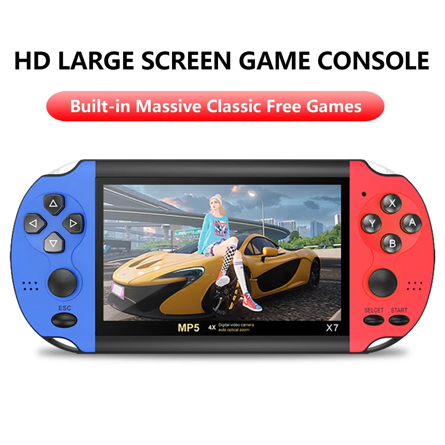 X7Plus Handheld Game Console with 5.1-Inch HD Screen, Portable Audio Video Player, Over 15,000 Built-In Classic Games