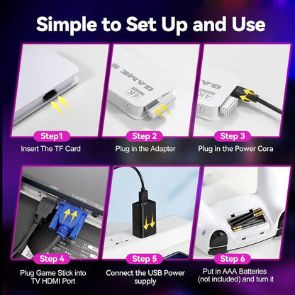 2025 Enhanced Retro Gaming Console: 4K HDMI Video Game System with Over 40,000 Games, 23 Emulators, and Dual 2.4G Controllers (128GB) - Plug and Play Design