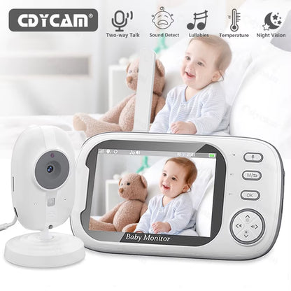 3.5-Inch Wireless Video Baby Monitor with Night Vision, Temperature Monitoring, and Two-Way Audio Communication