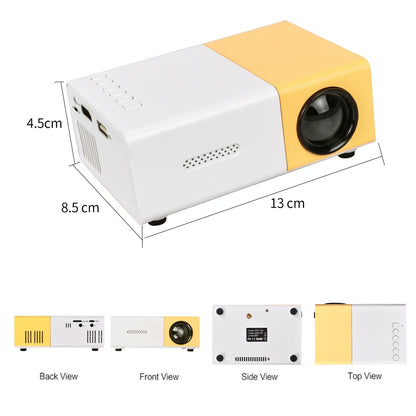 YG300 Pro Mini Projector - Portable LED Beamer with 1080P Full HD Support, HDMI, USB, and Audio Output
