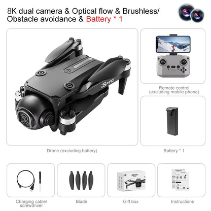 I5 Pro Drone with 8K Camera, 5G WiFi FPV, Remote Control, and Obstacle Avoidance Technology - 2025 Model