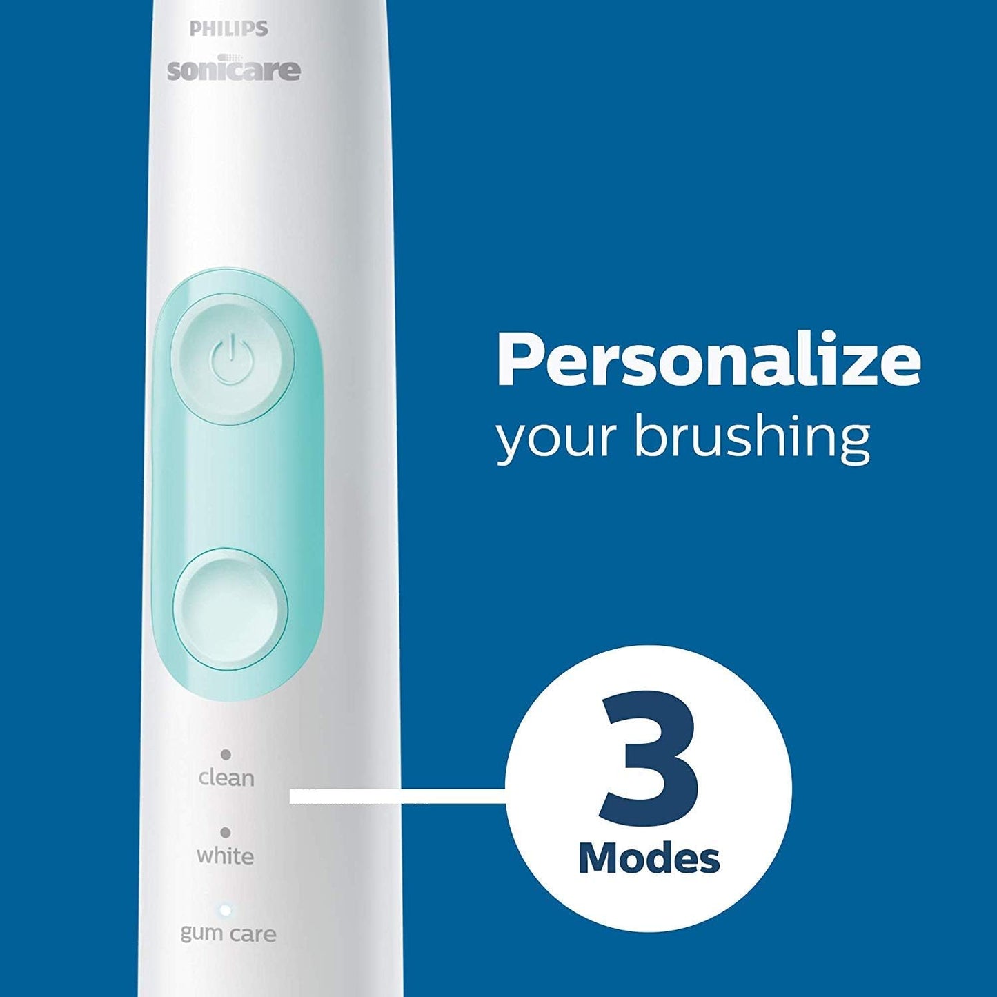 Protectiveclean 5300 Rechargeable Electric Toothbrush, with Pressure Sensor, 3 Cleaning Modes, Smartimer and Quadpacer, with 2 Bonus Brush Heads, Travel Case, Black, Model HX6423/34