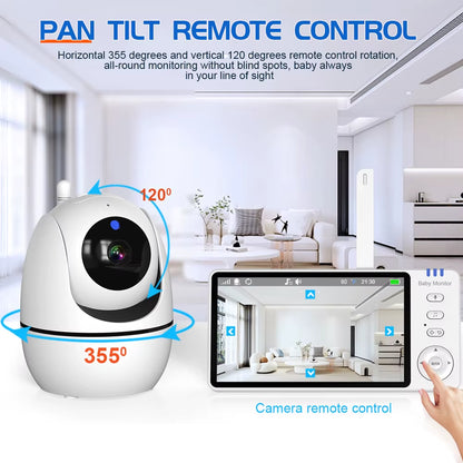 5-Inch Wireless Video Baby Monitor with Pan-Tilt Camera, Two-Way Audio, Night Vision, VOX Function, and USB Charging